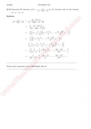 Complex Calculus Midterm2 Solutions - 2008