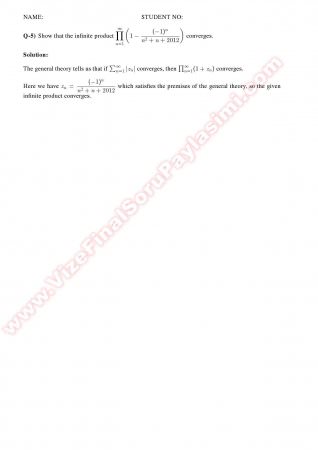 Complex Analysis2 Make Up Solutions -2011