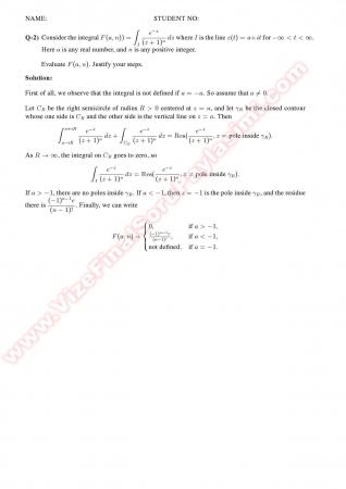 Complex Analysis2 Make Up Solutions -2011