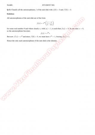 Complex Analysis2 Midterm Solutions -2011