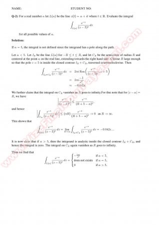 Complex Analysis2 Midterm Solutions -2011