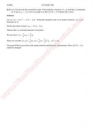 Complex Analysis2 Make Up Solutions Summer -2011