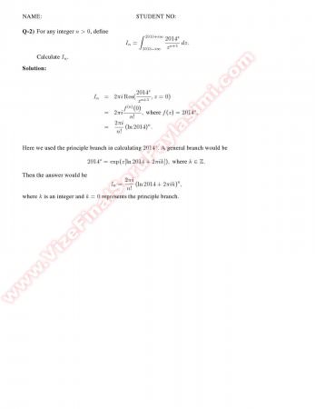 Complex Analysis2 Midterm Solutions -2013
