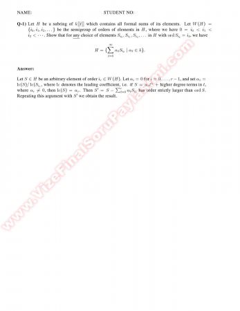 Algebraic Geometry Midterm2 Solutions -2014