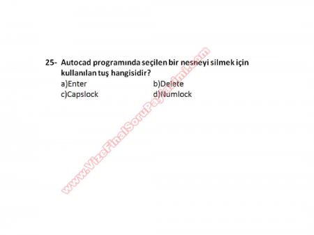 Bilgisayar Destekli Proje -1 Vize Soruları