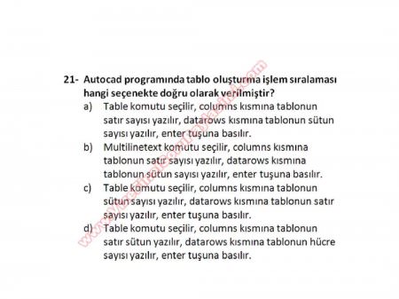 Bilgisayar Destekli Proje -1 Vize Soruları