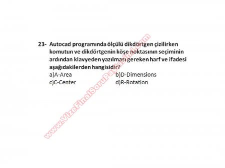 Bilgisayar Destekli Proje -1 Vize Soruları