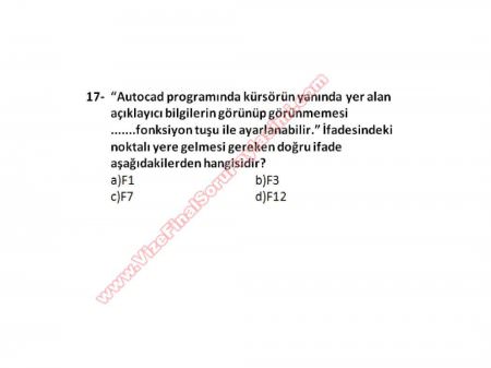 Bilgisayar Destekli Proje -1 Vize Soruları