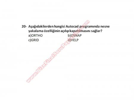 Bilgisayar Destekli Proje -1 Vize Soruları