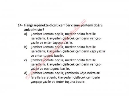 Bilgisayar Destekli Proje -1 Vize Soruları