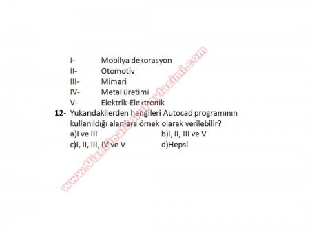 Bilgisayar Destekli Proje -1 Vize Soruları