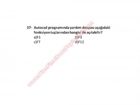 Bilgisayar Destekli Proje -1 Vize Soruları