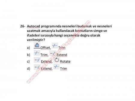 Bilgisayar Destekli Proje -1 Vize Soruları (2.Öğretim)