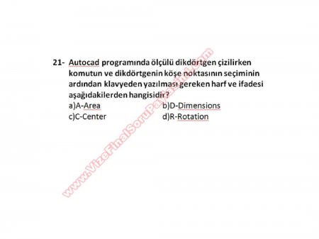 Bilgisayar Destekli Proje -1 Vize Soruları (2.Öğretim)