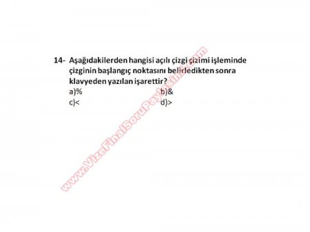 Bilgisayar Destekli Proje -1 Vize Soruları (2.Öğretim)
