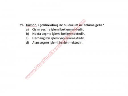 Bilgisayar Destekli Proje -1 Vize Soruları (2.Öğretim)