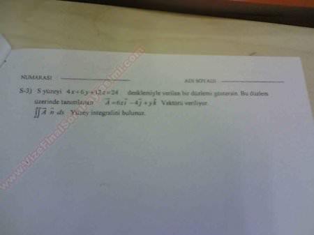 Mühendislik Matematiği Final Soruları ve Cevapları - KOÜ