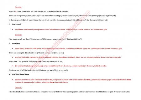 İngilizce -1 Final Sınavı Çalışma Notları