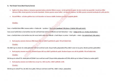 İngilizce -1 Final Sınavı Çalışma Notları