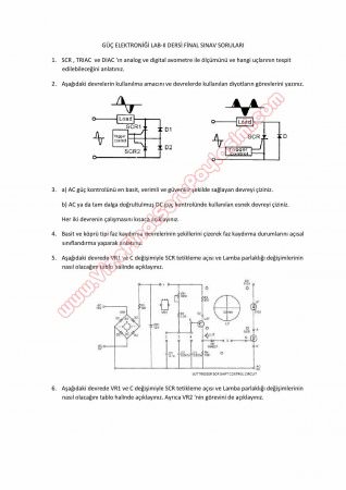 Güç Elektroniği Lab -2 Final Soruları