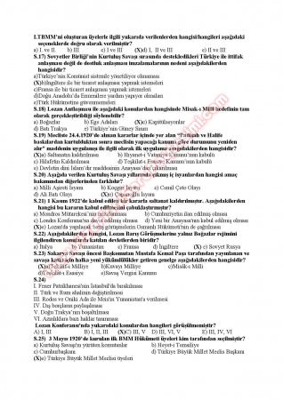 Atatürk İlkeleri Ve İnkılap Tarihi 2 Sınav Soruları 2