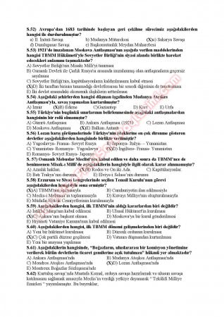 Atatürk İlkeleri Ve İnkılap Tarihi 2 Sınav Soruları 2