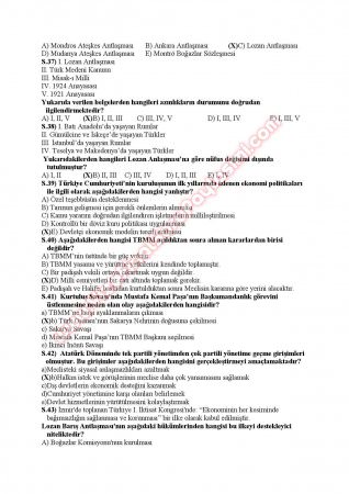 Atatürk İlkeleri Ve İnkılap Tarihi 2 Sınav Soruları 2