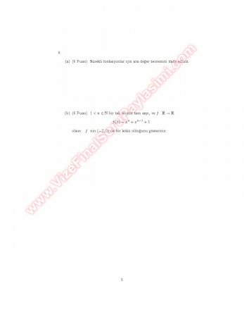 Analiz 4 Final Soruları Ve Çözümleri -2005