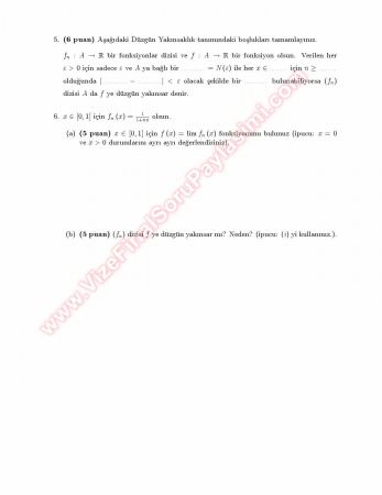 Analiz 4 Final Soruları Ve Çözümleri -2006