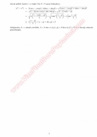 Topoloji Bütünleme Soruları Ve Çözümleri -2014