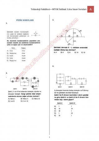 Bilimsel Hazırlık - MTOK - 3. Vize Soruları ve Cevapları