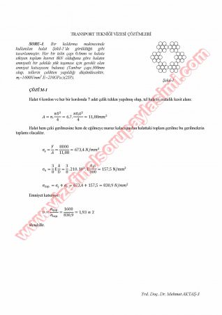 Transport Tekniği Vize Soruları Ve Cevapları
