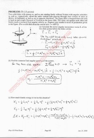 Physics-1 Final Questions and Solutions