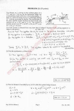 Physics-1 First Midterm Questions and Solutions