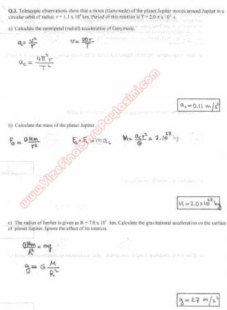 Physics-1 First Midterm Questions and Solutions - year 2000 spring