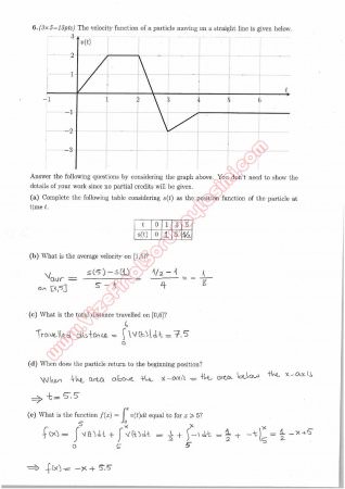 Calculus With Analytic Geometry Second Midterm Questions and Solutions Spring 2014