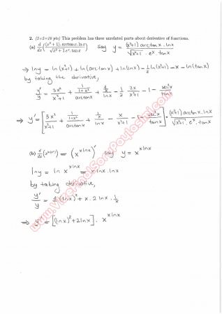 Calculus With Analytic Geometry Final Questions and Solutions Summer 2014