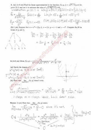 Calculus For Functions Of Several Variables Midterm Exam Questions And Solutions Summer 2013