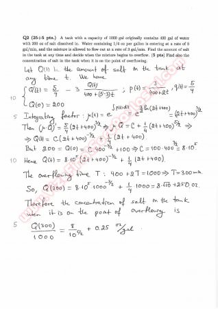 Differential Equations First Midterm Exam Questions And Solutions Summer 2014