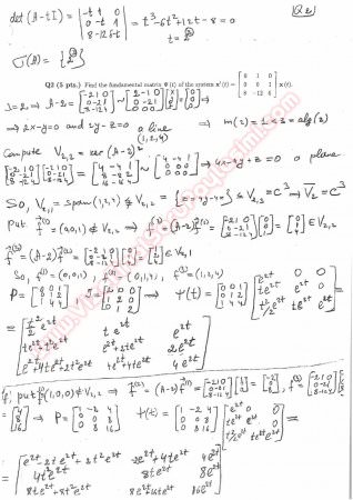 Differential Equations Second Short Exam Questions And Solutions 2015