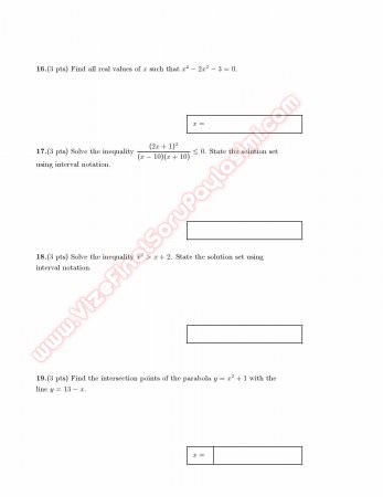 Mathematics Proficiency Exam Questions I 2011