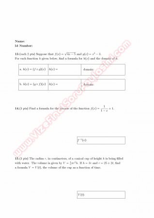 Mathematics Proficiency Exam Questions II 2011