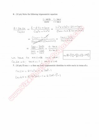 Precalculus Final Questions And Solutions 2014