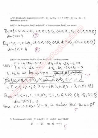 Linear Algebra First Midterm Qestions And Solutions 2015