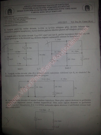 Elektrik Elektronik Müh. Giriş Final Soruları