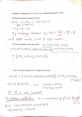 Basic Algebraic Structures Second Midterm Exam Questions