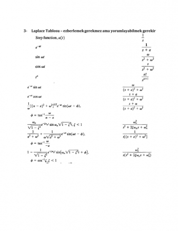 Sistem Dinamiği ve Kontrol Dersi Final Çalışma Soruları -1