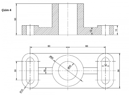 Bilgisayar Destekli Çizim (AutoCad) Dersi Çalışma Soruları 3