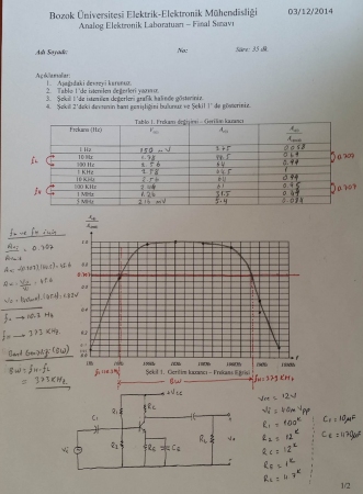 Analog Elektronik Laboratuvarı Dersi Final Soruları