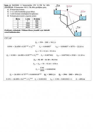 Hidrolik Dersi Vize Soru ve Cevapları 2015